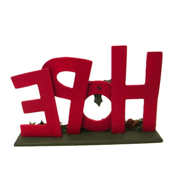 Hope Christmas decoration of greenry and snowflaked sign - Picture 3 of 5